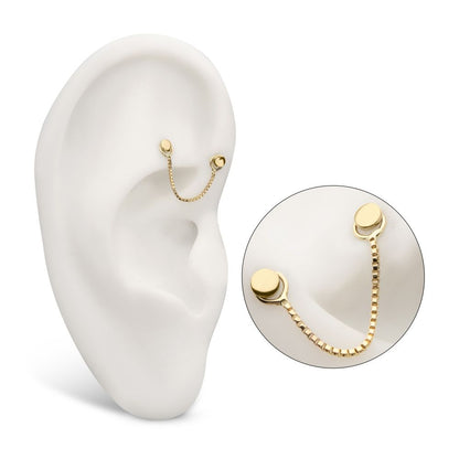 14Kt Yellow Gold Box Chain with Rings