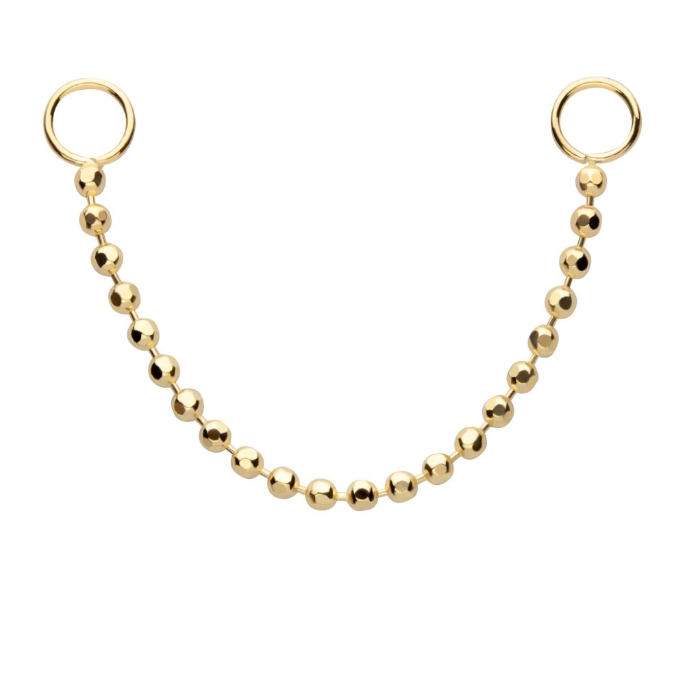 14Kt Yellow Gold Bead Chain with Rings