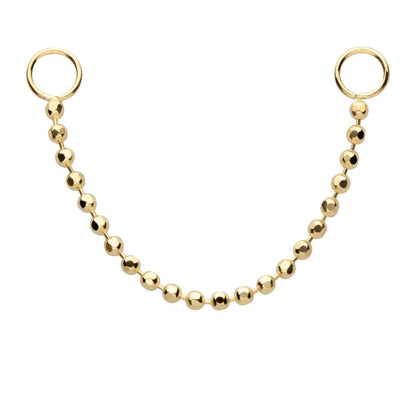 14Kt Yellow Gold Bead Chain with Rings