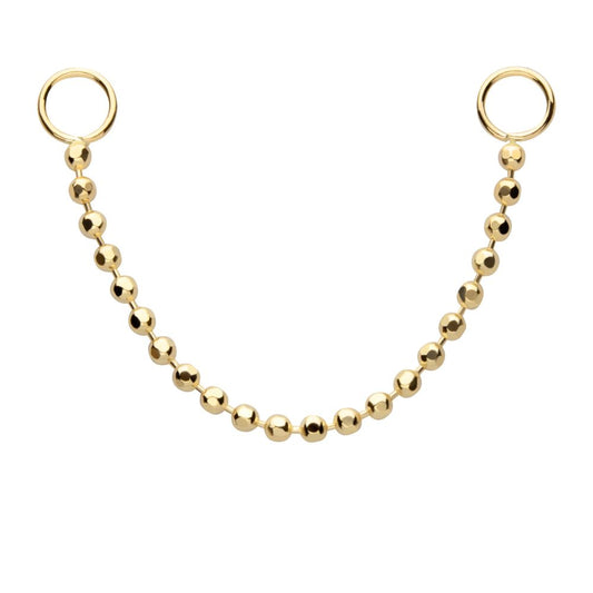14Kt Yellow Gold Bead Chain with Rings