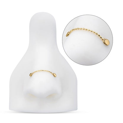 14Kt Yellow Gold Bead Chain with Rings