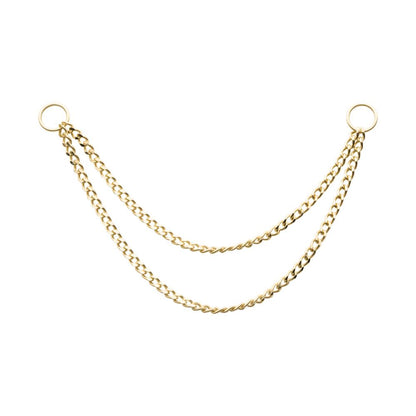 14Kt Yellow Gold 2 Tier Curb Chain with Ring
