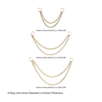 14Kt Yellow Gold 2 Tier Curb Chain with Ring