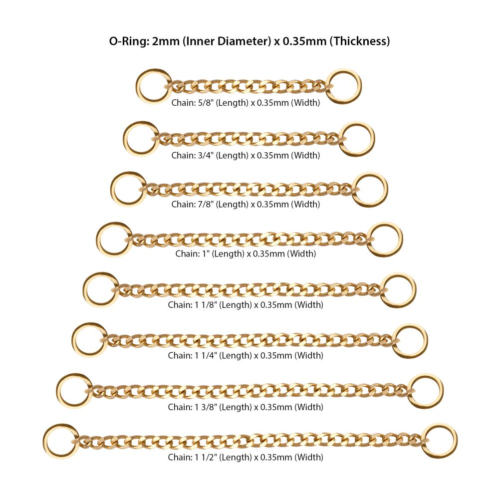 14Kt Gold Curb Chain with Ring