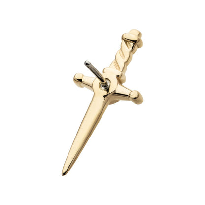 14Kt Yellow Gold Threadless Dagger Top with Center Bezel Set Round Lab-Grown Diamond