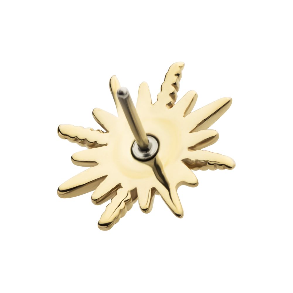 14Kt Gold Threadless Sunburst Top with 6-Prong Lab-Grown Diamond