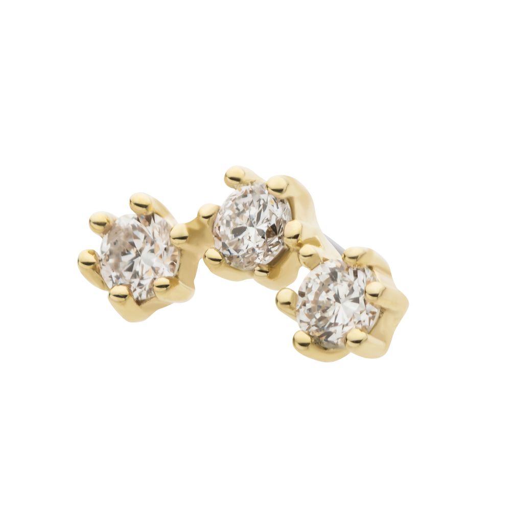 14kt Yellow Gold Threadless Cluster Top with 6-Prong Round Lab-Grown Diamonds