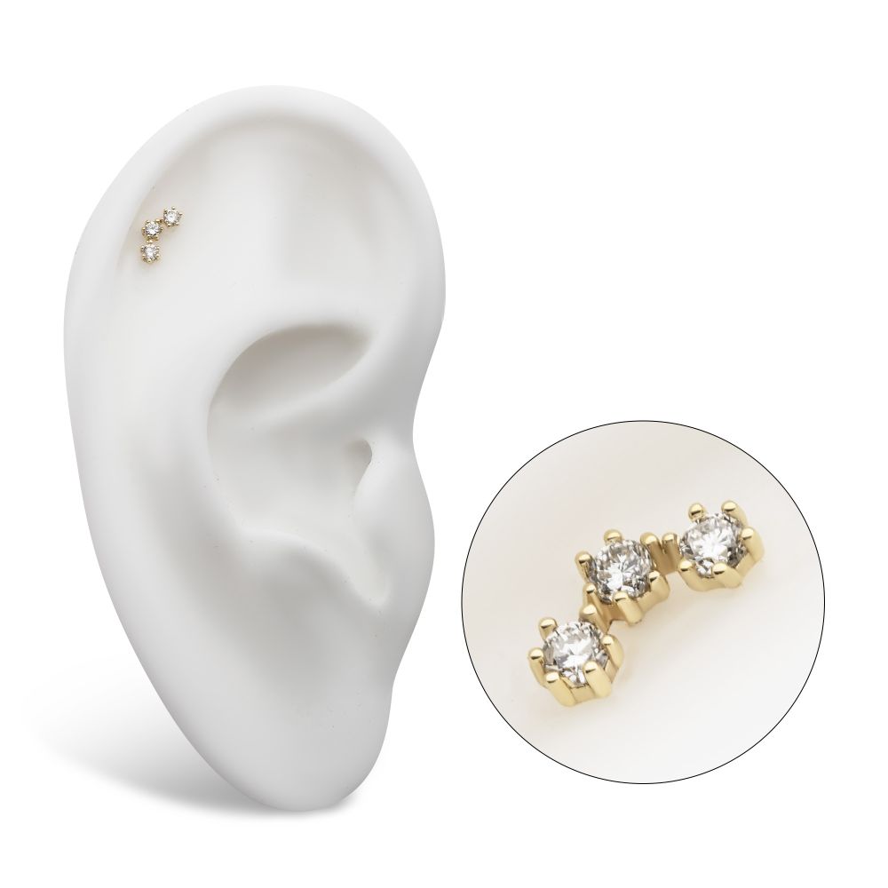 14kt Yellow Gold Threadless Cluster Top with 6-Prong Round Lab-Grown Diamonds