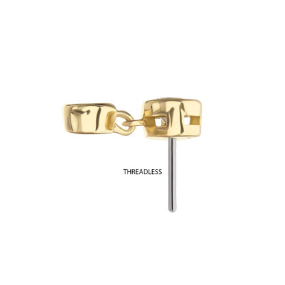 14Kt Yellow Gold Threadless Double Bezel Lab-Grown Diamond Dangle Top