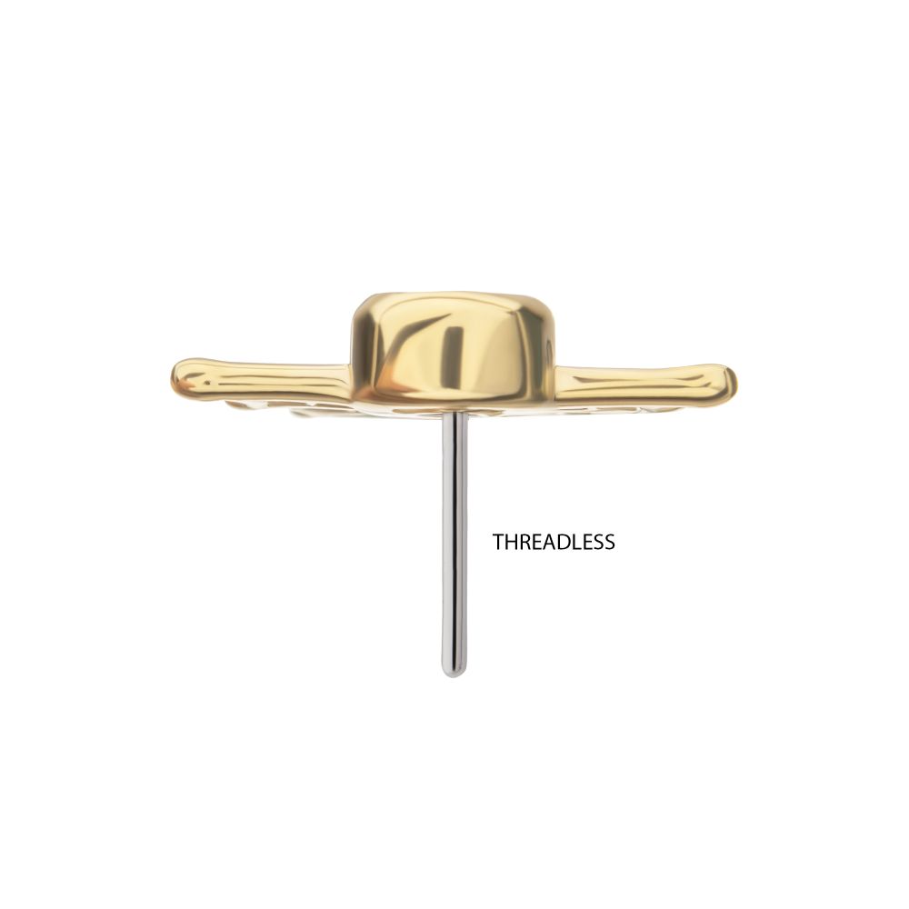 14Kt Yellow Gold Threadless Spiderweb Top with Bezel Lab-Grown Diamond