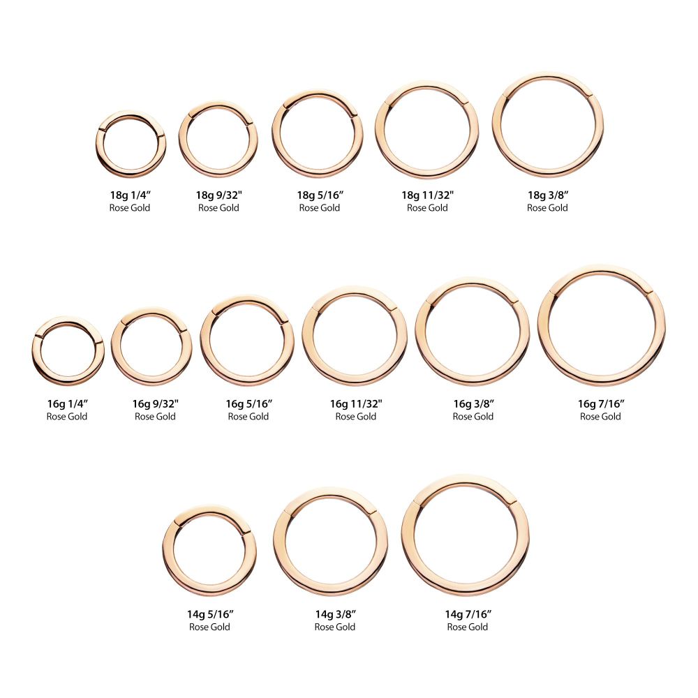14Kt Rose Gold Basic Hinged Segment Clicker