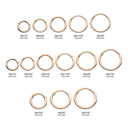 14Kt Rose Gold Basic Hinged Segment Clicker