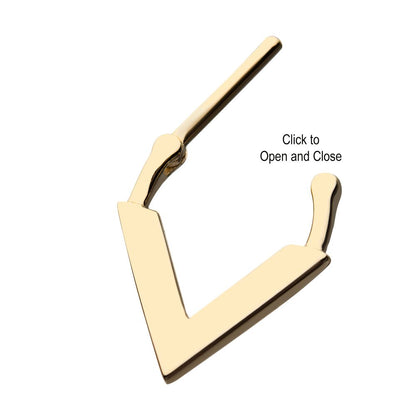 14kt-Yellow Gold Downward Facing Triangle Septum Clicker