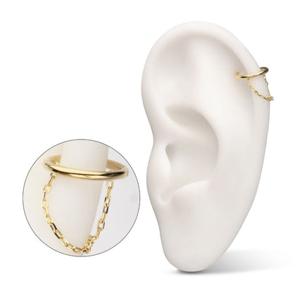 14Kt Yellow Gold with Chain Hinged Segment Clicker