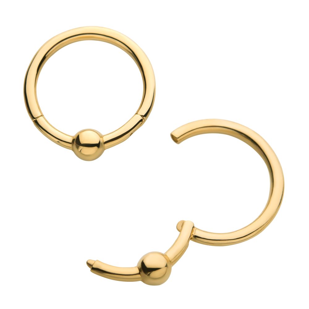 14Kt Yellow Gold with 3mm Ball Hinged Segment Clicker