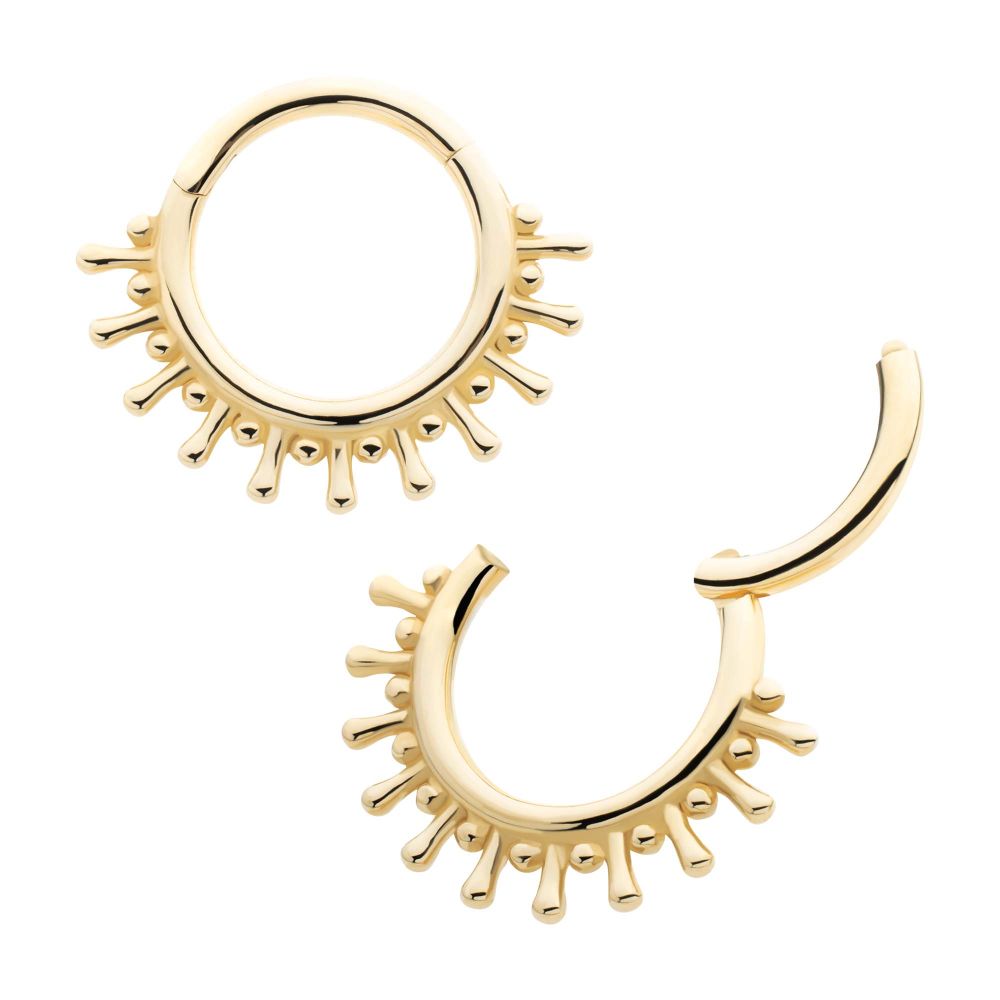 14Kt Yellow Gold 11-Spike Edge Hinged Segment Clicker