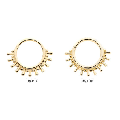 14Kt Yellow Gold 11-Spike Edge Hinged Segment Clicker