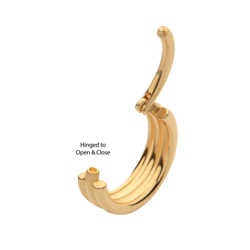 14Kt Yellow Gold with Triple Stack Design Side Facing Hinged Segment Clicker