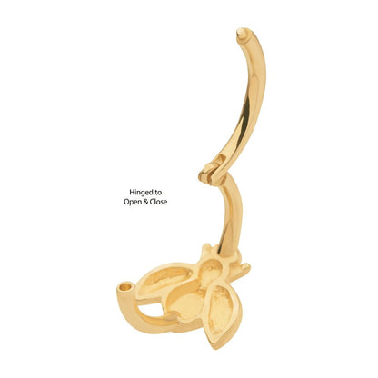 14Kt Yellow Gold with Bee Design Side Facing Hinged Segment Clicker