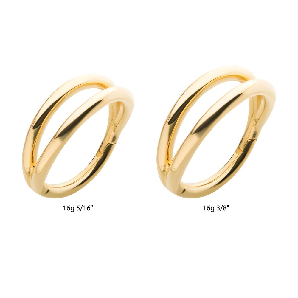 14Kt Yellow Gold Double Hoop Side Facing Hinged Segment Clicker