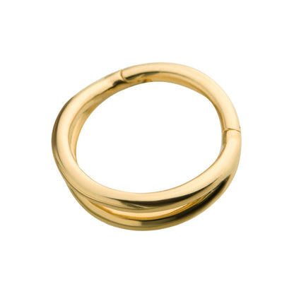 14Kt Yellow Gold Double Hoop Side Facing Hinged Segment Clicker