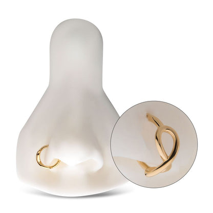 14Kt Yellow Gold with Infinity Symbol Side Facing Hinged Segment Clicker