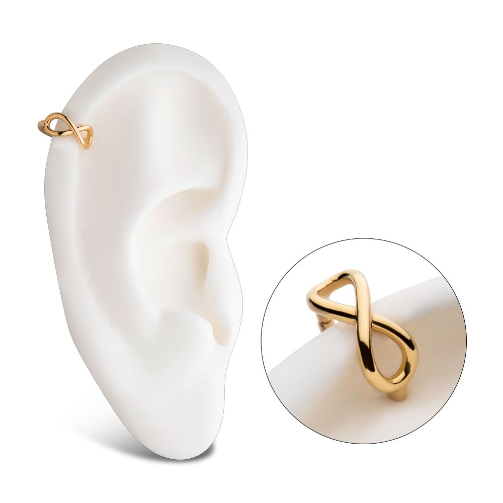 14Kt Yellow Gold with Bezel Set Clear CZ Side Facing Hinged Segment Clicker