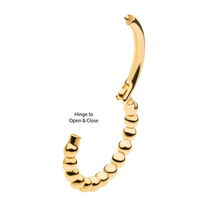 14Kt Yellow Gold with Beaded Edge Side Facing Hinged Segment Clicker