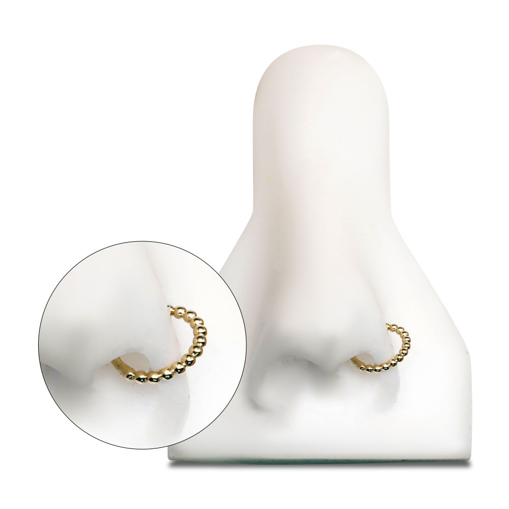 14Kt Yellow Gold with Beaded Edge Side Facing Hinged Segment Clicker