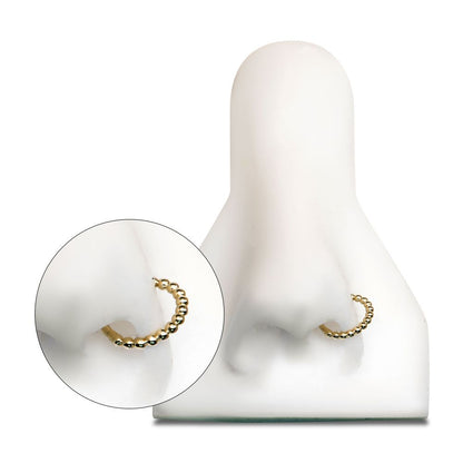 14Kt Yellow Gold with Beaded Edge Side Facing Hinged Segment Clicker