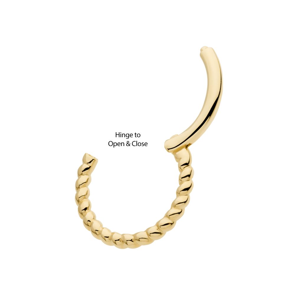 14Kt Yellow Gold Twisted Rope Front Facing Hinged Segment Clicker