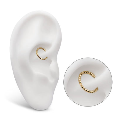 14Kt Yellow Gold Twisted Rope Front Facing Hinged Segment Clicker