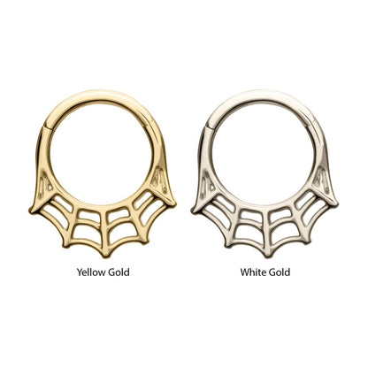 14Kt Gold Spiderweb Front Facing Hinged Segment Clicker