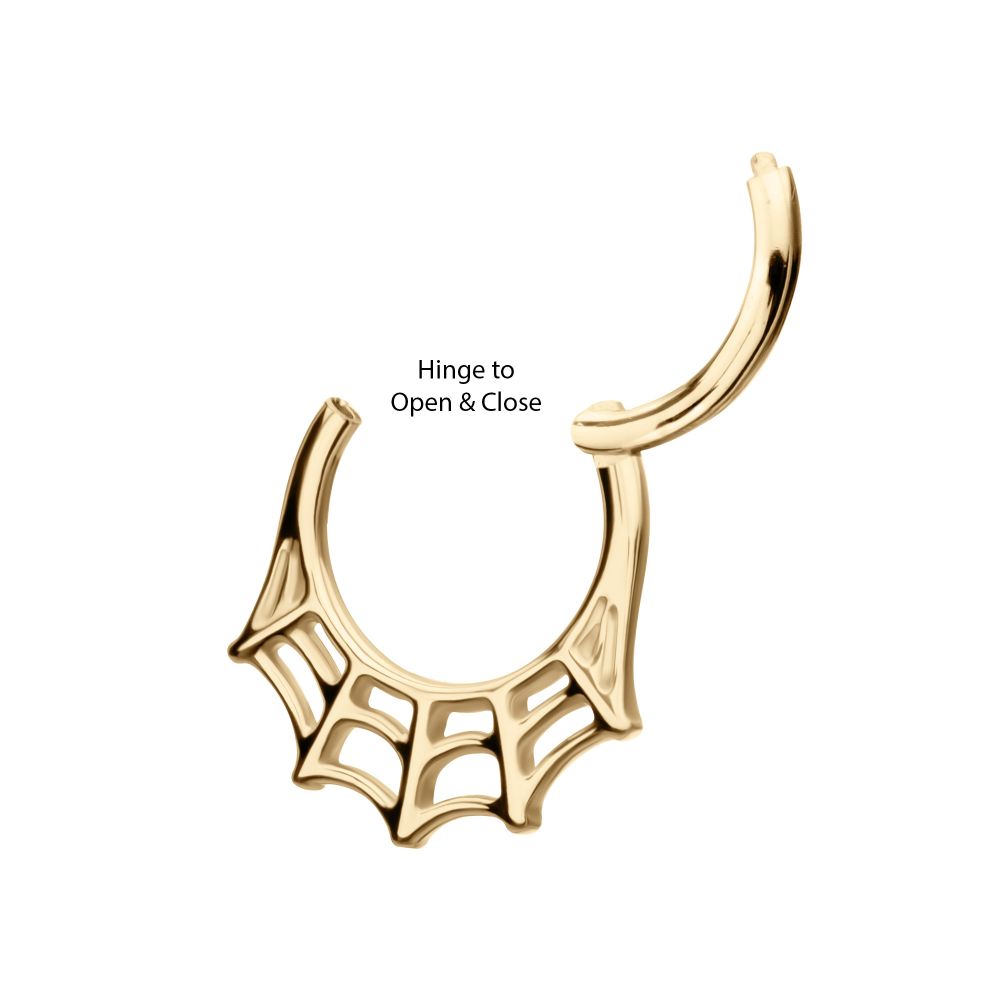 14Kt Gold Spiderweb Front Facing Segment Clicker