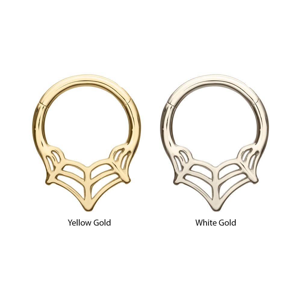 14Kt Gold Spiderweb Front Facing Hinged Segment Clicker