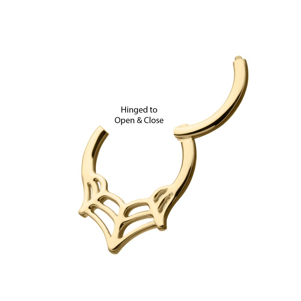 14Kt Gold Spiderweb Front Facing Hinged Segment Clicker