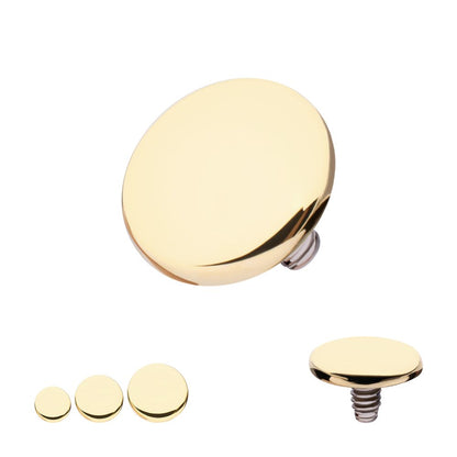 14Kt Yellow Gold Internally Threaded Disk Top Dermal 