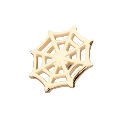 14Kt-Yellow Gold Internally Threaded Spiderweb Top Dermal