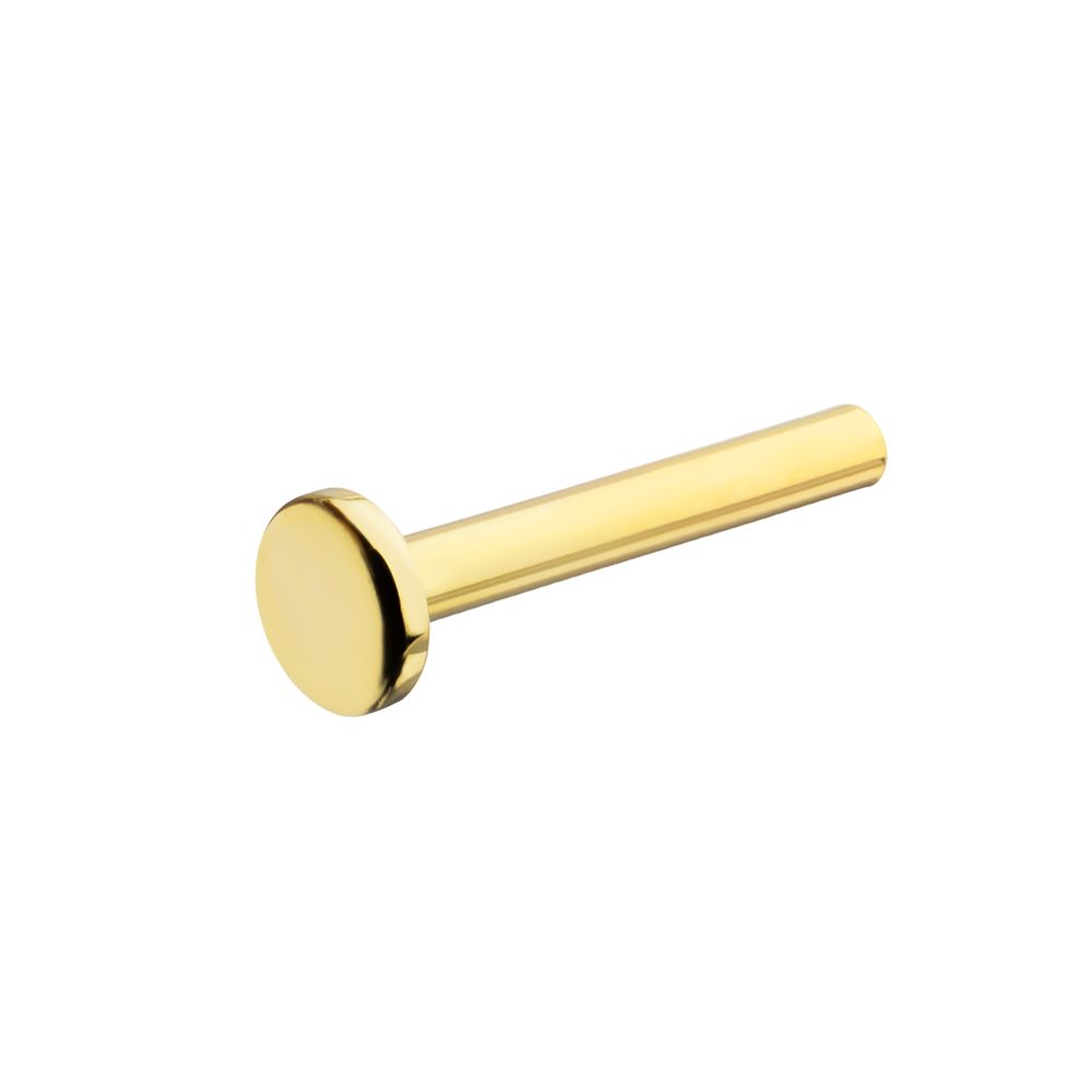14Kt Yellow Gold M0.8 Internally Threaded 2.5mm Labret Base
