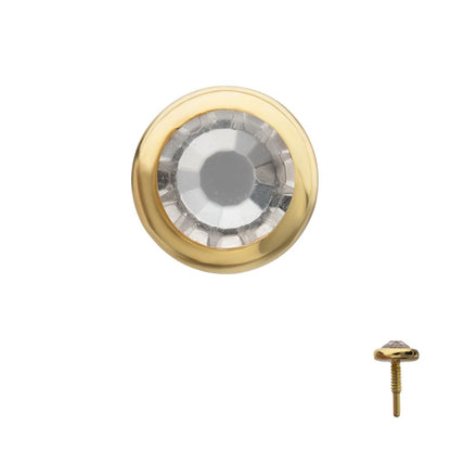 14Kt Yellow Gold M0.8 Internally Threaded Bezel Set 2mm Round Gem Top