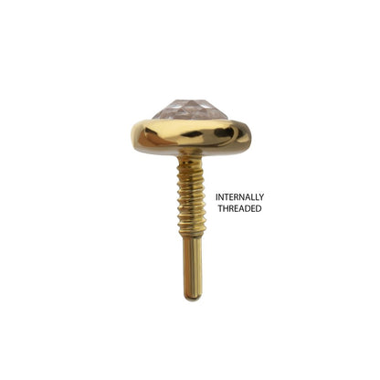 14Kt Yellow Gold M0.8 Internally Threaded Bezel Set 2mm Round Gem Top