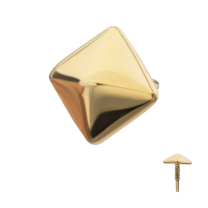 14Kt Yellow Gold M0.8 Internally Threaded Pyramid Top