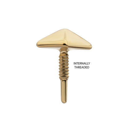 14Kt Yellow Gold M0.8 Internally Threaded Pyramid Top