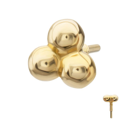 14Kt Yellow Gold M0.8 Internally Threaded Trinity Ball Top