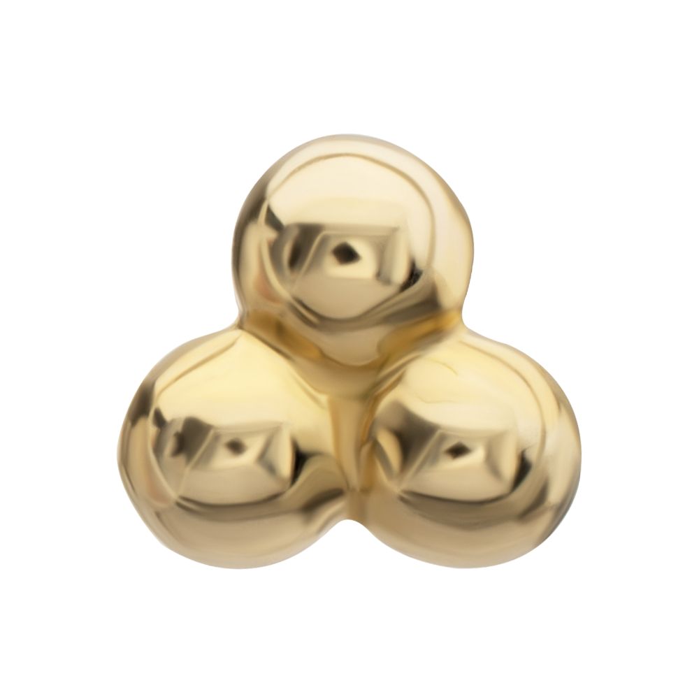 14Kt Yellow Gold M0.8 Internally Threaded Trinity Ball Top