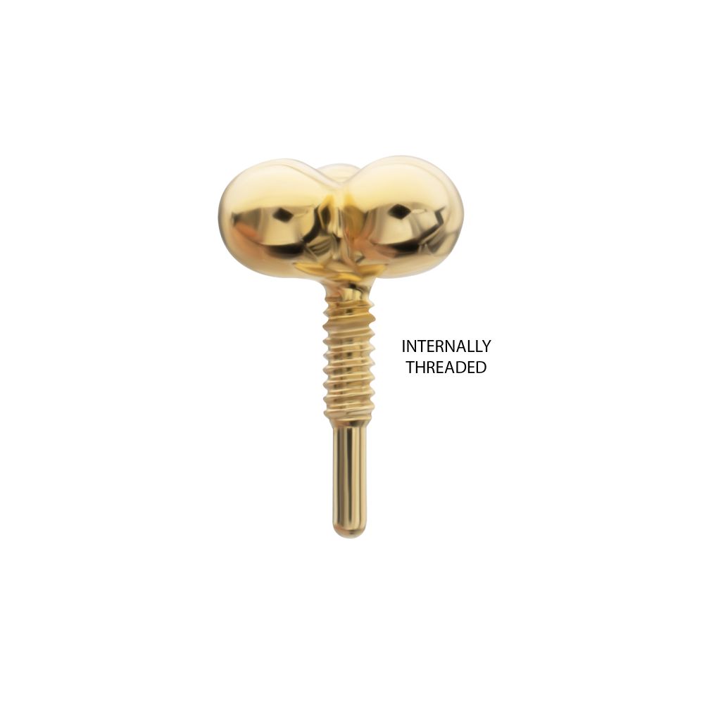 14Kt Yellow Gold M0.8 Internally Threaded Trinity Ball Top