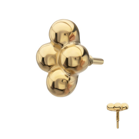 14Kt Yellow Gold M0.8 Internally Threaded 4-Bead Top