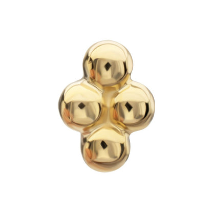 14Kt Yellow Gold M0.8 Internally Threaded 4-Bead Top