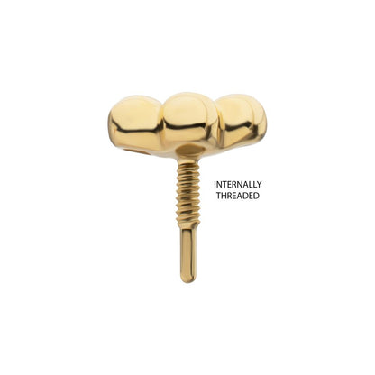 14Kt Yellow Gold M0.8 Internally Threaded 4-Bead Top