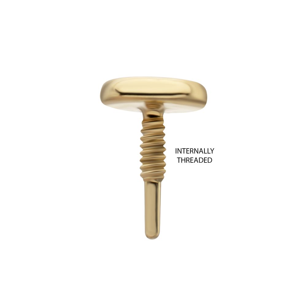 14Kt Yellow Gold M0.8 Internally Threaded Disc Top